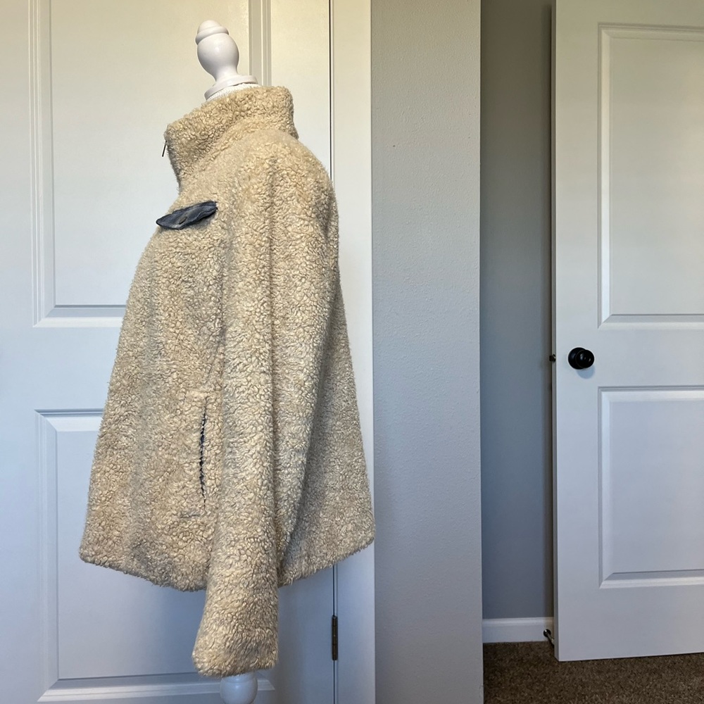 Pendleton Jacket Cream Sherpa Flannel Trim L - Picture 2 of 11